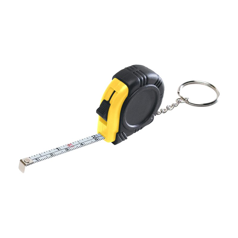 Rubber Tape Measure Key Tag With Laminated Label - 2